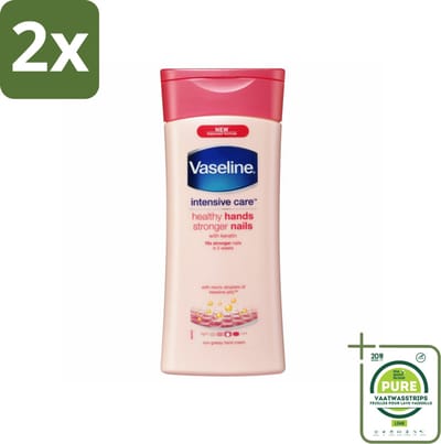 Vaseline Handcreme Healthy Hands & Stronger Nails 200 ml - Voordeelverpakking - 2 stuks - Handcrème - Nagelversterking