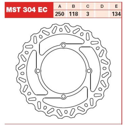 Remschijf TRW MST304, 1 Stuk