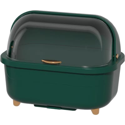 Afwasdroogbox Multifunctionele Ruimtebesparende Afdruiprek met Deksel voor Keukenaccessoires Green Medium Size black