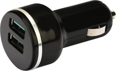 NÖRDIC CARC-N1007 Snelle Autolader 18W met 2x USB Quick Charger 3.0, zwart