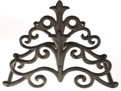 Antiek Tuinslanghouder van Gietijzer in Donkerroest Kleur - Wandhouder voor Tuinslangen, Decoratieve Tuinaccessoires en Tuinonderhoud