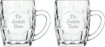 Gegraveerde Bierpul 55cl De Leukste Tante-De Leukste Oom