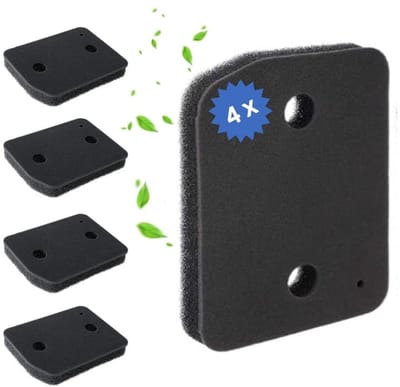 4 stuks-Filter sponsfilter voor stomerijmachine - Compatibel met Miele 9164761 - Warmtepompdrogers - Schuimfilter voor warmtepompdrogers en condensatiedrogers - Basisfilter - mat zwart - 207 x 157 x 30 mm