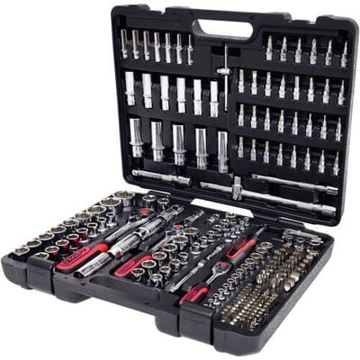KS TOOLS CHROMEplus - Knarre - 195 Stücke - 1/4, 1/2, 3/8 918.0795 Dopsleutelset Metrisch 1/4 (6,3 mm) 195-delig