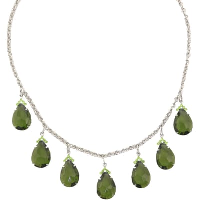 Behave ketting - Groene druppelvormige hangers - Nikkelvrij - Elegante mode