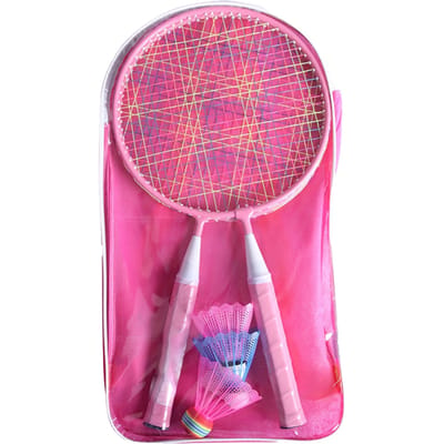 Kinderen Badminton Racket Set Basisschoolleerlingen Buitensport Badminton Racket Roze