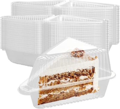 100 Stuks Individuele Driehoekige Taartdozen, Heldere Dozen met Deksel voor Taart, Cheesecake en Salades