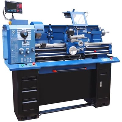 HBM metaaldraaibank 330 x 1000 DRO, 400 V, 3-assige uitleeskast, koelinstallatie, 1.500 W, afstand tussen centers 1000 mm