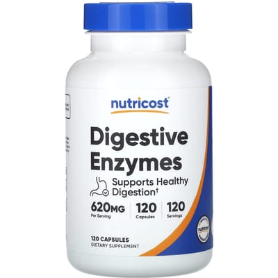 Nutricost, Spijsverteringsenzymen, 620 mg, 120 Capsules
