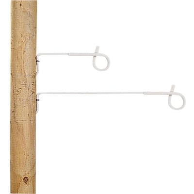 Gallagher Afstandisolator Krulstaart hout wit 17,5cm (10) - Flexibele draadgeleiding op houten palen