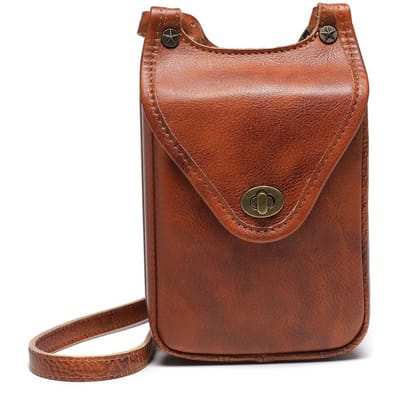 Dames Mobiele Telefoontas van Topnerfleder, Een Schoudertas, Crossbody Kleine Vierkante Tas brown