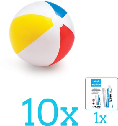 Intex Opblaasbare Strandbal Glossy - Medium - 51 cm - 59020NP - Diameter 51 cm - Volumebundel - Strandbal - 10-delig