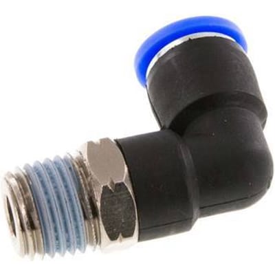 5/16'' x 1/4'' NPT 90 graden L-verbinding Messing/PBT Insteekfitting Buitendraad Draaibaar NBR [2 Stuks]