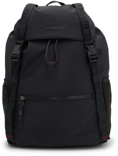 HUGO vrije tijd rugzak rugzak met laptopvak Marsel Backpack Black zwart