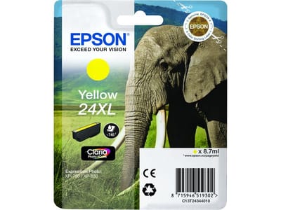 EPSON Cartouche d'encre T2434 XL Jaune - Eléphant (C13T24344012)