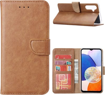 Portemonnee Book Case Hoesje Geschikt voor: Samsung Galaxy A06 - Lichtbruin