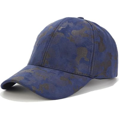 Camouflage Baseballpet van Suede voor Dames Buitensporten Jungle Hoed Zonbescherming Zonnehoed Adjustable blue