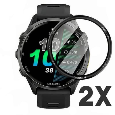 Screenprotector geschikt voor Garmin Forerunner 970 – 47 mm – 2-Pack - Volledige cover - Hoge kwaliteit screen protector – PMMA – 47mm – 2 stuks - TechDefend