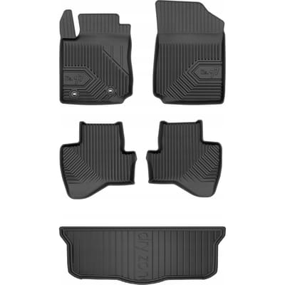Frogum Voordeelset - Premium Automatenset No.77 + Dry Zone Kofferbakmat - Geschikt voor Citroën C2 I (2003-2009) - 3-deurs - TPE Rubber - Zwart