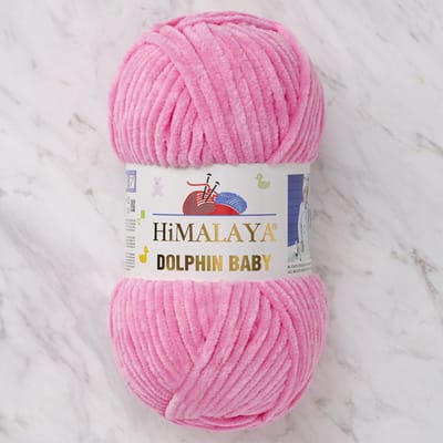 Himalaya Dolphin Baby 80309 Roze Fluwelen Garen, Breien en Haken, 100g, Super Zacht, Fluweel Breigaren, Volumineuze Pluche, Schijnen Fluweelachtig, Chenille Dolfijn Baby Wol, Amigurumi, Velluto Velours, Breiwol, Haakgaren, Kind Deken