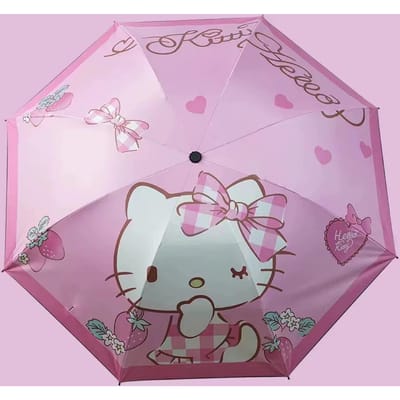 Nieuwe 2D cartoon paraplu grote opvouwbare zonbescherming zonnebrand parasol voor dames dubbeldoel volledig automatische drievoudige paraplu