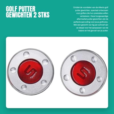 Dailygoods- Puttergewichten 2 Stuks - 5g/10g/15g/20g/25g/30g/35g/40g - Hoogwaardige Metalen Gewichten - Inclusief Rubberen Ringen - Slijtvast en Vochtbestendig - Golfgewichten
