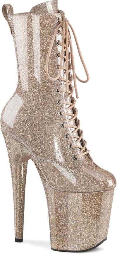 Pleaser - FLAMINGO-1040GP Plateau Laarzen - US 6 - 36 Shoes - Champagne