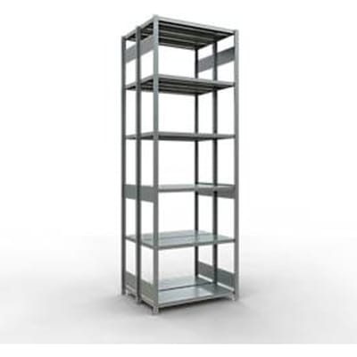 SCHULTE Lagertechnik - Dubbele basisrekken MULTIPlus250 insteeksysteem - 3000x1000x(2x400) mm, 14 legborden, gegalvaniseerd