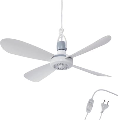 Plafondventilator - 2 Meter lang Snoer - 40cm Ø - Kunststof - Slaapkamer - Woonkamer - Plafond Ventilator - 5W - Opvouwbaar - Stil 25 dB - Wit