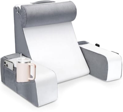 CLVP® Leeskussen Voor in Bed - Bookseat - Rugkussen - Wit en Zwart