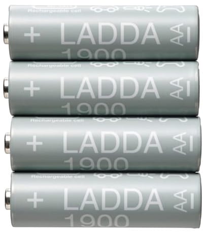 Oplaadbare AA Batterijen 1900 mAh - 4 Stuks - Grijs