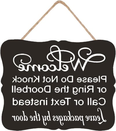 Hondenborden Welkom - Niet Kloppen Bord - Baby Slapen - Hout Vintage Stijl - Rechthoekig