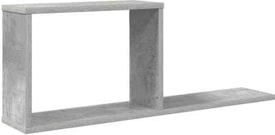vidaXL - Zwevende - schappen - Betongrijs - 80 - x - 15 - x - 30 - cm - Bewerkt - hout