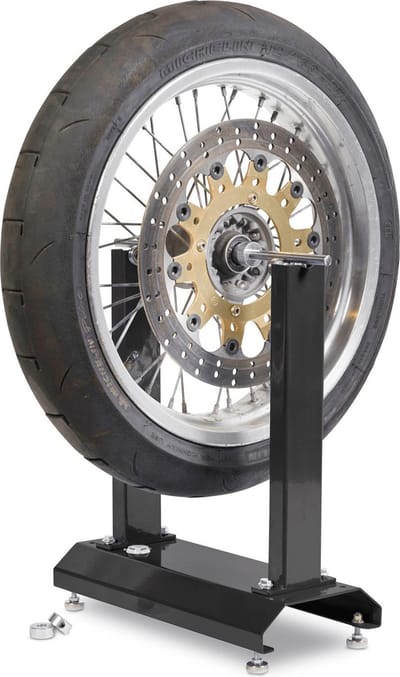 Datona® Motorbanden Balanceerapparaat - Verstelbare Poten en Waterpas - Inclusief As en Klemconussen - Voor Motorbanden 16-21 Inch