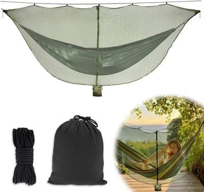 Hangmat muggennet 3.4m x 1.4m - polyester net - 360 graden bescherming - ideaal voor kamperen - ShopVlot