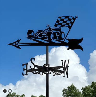 Metalen Windspinner met Dierenmotief - Smeedijzeren Tuin Decoratie voor Buiten - Ornament voor Daktuinen & Binnenplaatsen-Raceauto-Belle‘s product-Belle's product