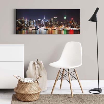 Canvas print DD123229 NewYorkSkyline A.S. Création 1,0 x 0,4 m Zwart / Antraciet Kantoor Hal/Gang Keuken Slaapkamer Woonkamer