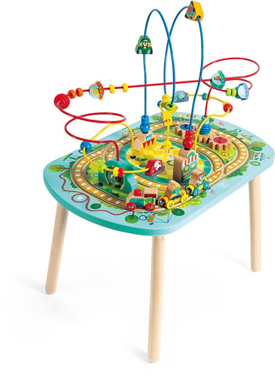 Houten treinbaan tafel met kralengolf - Hape - vanaf 18 maanden