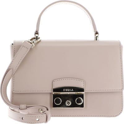 FURLA Leren Handtas Schoudertas Metropolis Mini Top Handle Bag Ballerina i Roze