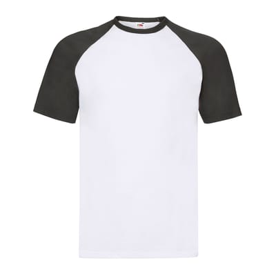 Fruit of the Loom Heren Valueweight Baseball T-shirt (Wit/zwart)