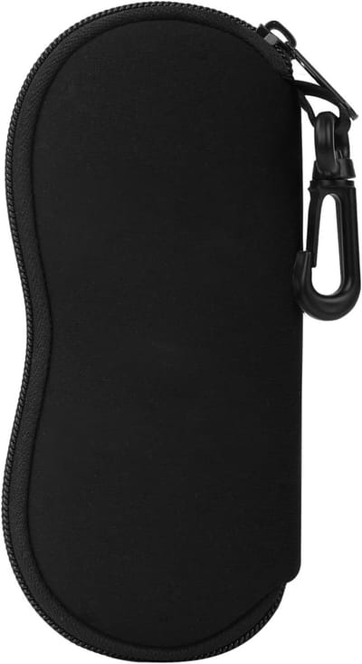 Zachte Neopreen Zonnebril Etui met Rits, Lichtgewicht Opbergtas voor Brillen, Sleutels en Pennen met Clip