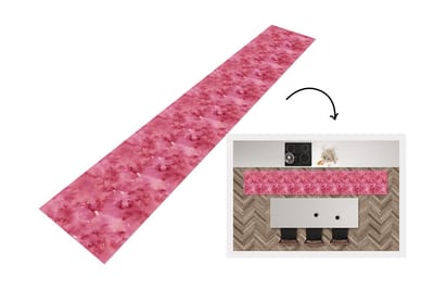 Keukenloper - Loper keuken - Patroon - Waterverf - Roze - 300x50 cm - Keukenloper vinyl