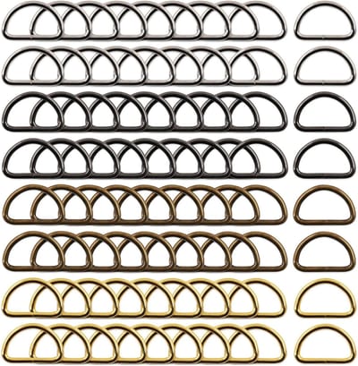 Assortiment van 120 Stuks 1 Inch/25mm Metalen D-Ringen voor Sleutelhangers, Hondenriemen en DIY Projecten - Multifunctionele Webbing Buckles in 4 Kleuren