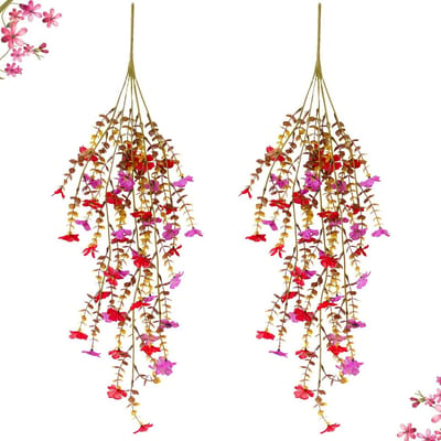 Dailygoods - Kunsthangende herfstbloemen, kunsthangende herfstplant, uv-bestendige hangende nepbloemen voor herfst binnen en buiten, thuis, tuin, tuin, terras, Thanksgiving, Halloween-decoratie, 2 stuks