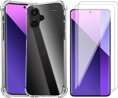 Hoesje geschikt voor Xiaomi Redmi Note 13 Pro Plus - 2x Screenprotector Glas - Shockproof Transparant