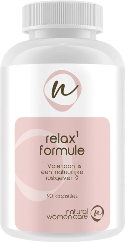 Natural Women Care - Relax Formule - Natuurlijke rustgever - Valeriaanwortel - Rhodiola - Passiebloem - Kamille - Hop en ook nog aminozuur L-Teanine