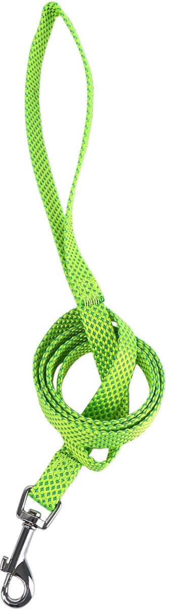 Nobleza Hondenriem - Riem puppy 120 cm - Lichtgroene riem hond - Leuke puppy riem - Fluorescerend - Gestipt - Groen