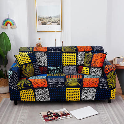 Bankhoes met bloemenprint voor woonkamer Stretch Spandex Modulaire bankhoezen Elastisch Nieuwe huisdecoratie Bankhoes 1 /2 /3 /4 Zits 1 seat (90-140cm) black
