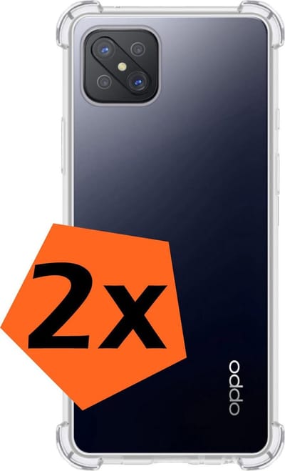 Hoes - 2 Stuks - Geschikt voor OPPO Reno4 Z 5G - Sterk & Shockproof - Siliconen Case - Back Cover - Telefoon Hoesje Shock Proof - Transparant
