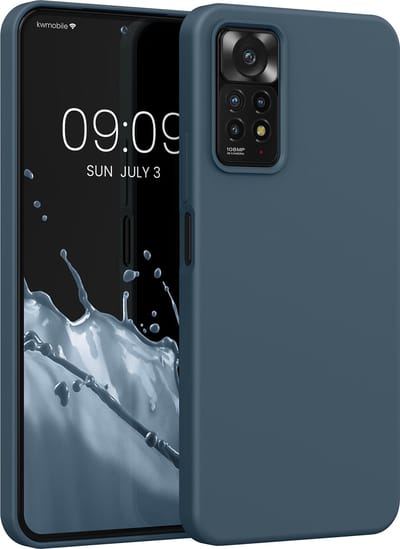 kwmobile telefoonhoesje geschikt voor Xiaomi Redmi Note 11 Pro / Redmi Note 12 Pro 4G - Hoesje met siliconen coating - Smartphone case in leisteen